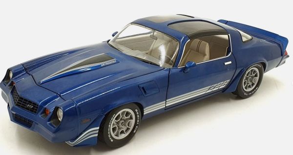 GREEN13691 - CHEVROLET Camaron Z28 1980 avec toit ouvrant Bleu bandes noir - 1