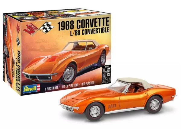 REV14572 - CORVETTE L/88 Cabriolet 1968 Orange à assembler et à peindre - 1