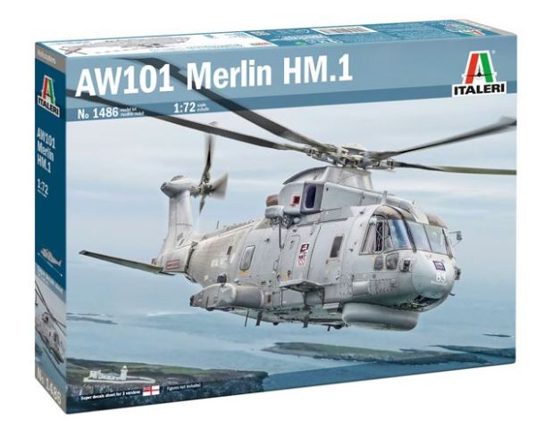 ITA1486 - Hélicoptère militaire AGUSTA W101 Merlin HM.1 à assembler et à peindre - 1