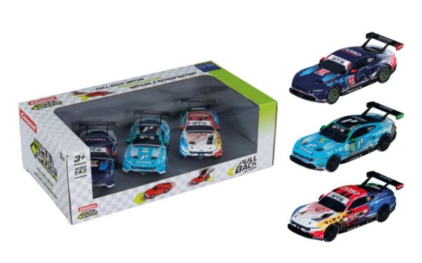 CARRERA15813033 - Pack de 3 FORD Mustang à friction- Multimactic Motorsports #64 - Proton Competition #55 - Champion Spirit Livery #64 - 1