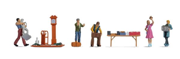 NOC16280 - 5 Figurines et accessoires thématiques - Marché aux puces - 1
