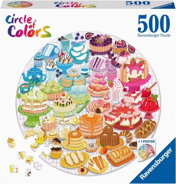 RAV171712 - Puzzle 500 Pièces Desserts et pâtisseries Circle of colors - 1