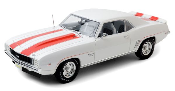 HIGHWAY-18026 - CHEVROLET Camaro Z10 1969 coupe blanche avec bandes rouges - 1