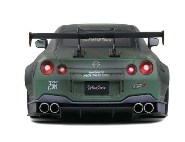 Miniature NISSAN GT-R R35 W liberty walk body kit 2.0 gris et vert