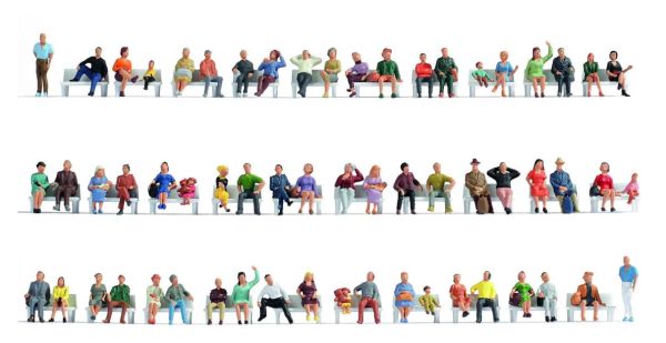 NOC18402 - Ensemble de 60 figurines personnes assises - 1