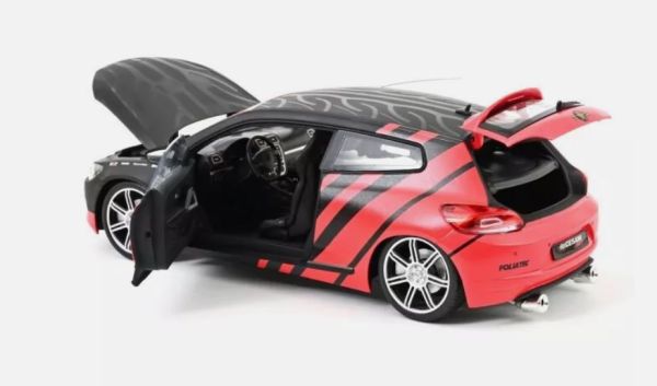 NOREV 1/18 – Volkswagen Scirocco CESAM PTRS 2009 – Noir Et Rouge – Modèle De Collection