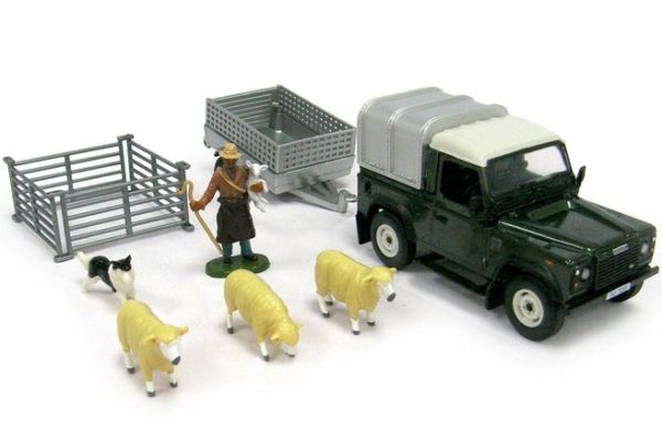 BRI42969 - LAND ROVER Avec Remorque , berger avec son chien ,lot de moutons et barrières - 1