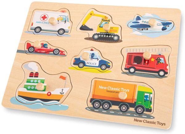 8 Pièces Puzzle en Bois Enfant Animaux Transport Puzzle Jouets