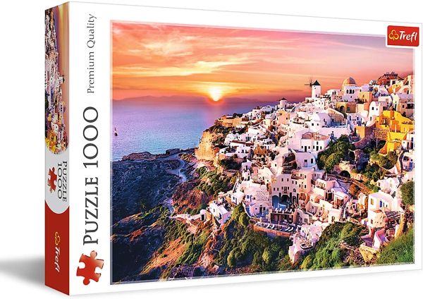 TRF10435 - Puzzle 1000 Pièces Un couché de soleil sur Santorin - 1