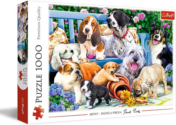 TRF10556 - Puzzle 1000 Pièces – Les Chiens dans le jardin - 1