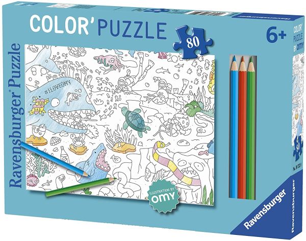 RAV10752 - Puzzle à colorier 80 Pièces Le monde sous l'eau - 1