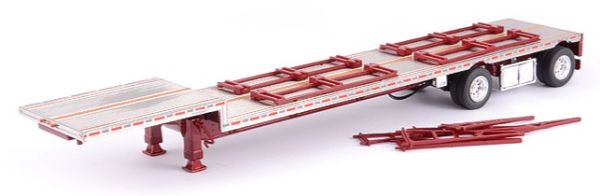 TON13I020 - Remorque plateau 2 Essieux Rouge Ech:1/53 - 1