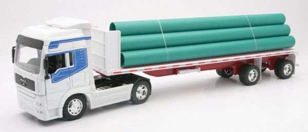 NEW12513 - MAN TGS  Avec remorque 2 Essieux et Tuyaux Ech:1/32 - 1