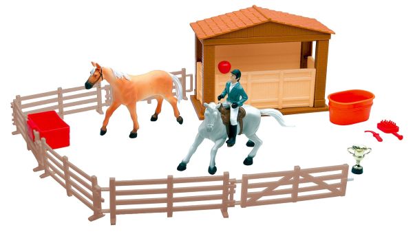 NEW37165B - Coffret Chevaux avec Ecurie Ech:1/18 - 1