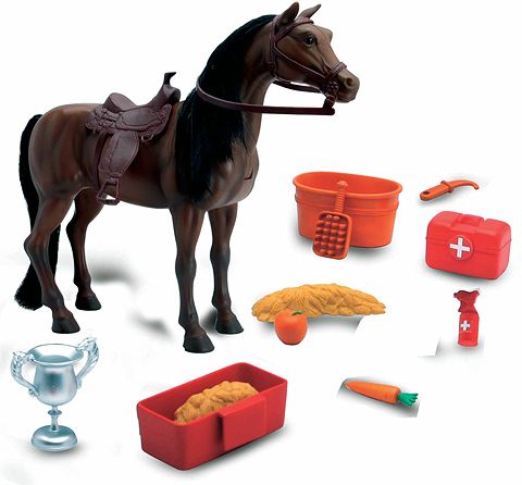 NEW37603A - Cheval Marron Avec sons et Accessoires - 1