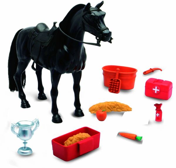 NEW37603B - Cheval Noir avec sons plus Accessoires - 1