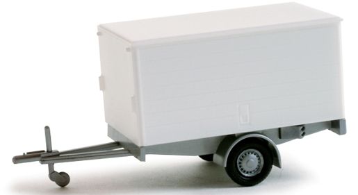 HER052221 - Remorque 1 Essieux Bagagére Rouge Ech:1/87 - 1