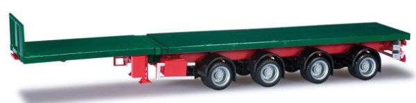 HER076203-03 - Remorque plateaux 4 Essieux Verte Ech:1/87 - 1