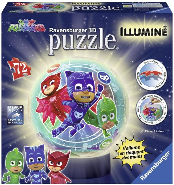 RAV117833 - Puzzle 3D Lumineux 72 Pièces PJMASKS - 1