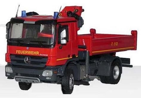 CON72165/03 - MERCEDES 4x4 Benne avec Grue ROUGE - 1