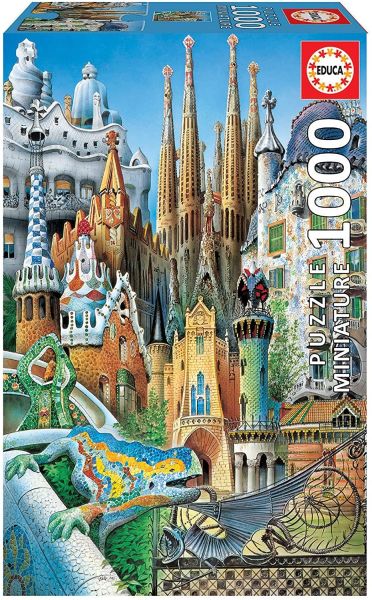 EDU11874 - Puzzle 1000 Pièces miniature Collage Gaudi - 1