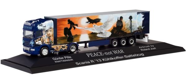 HER122016 - SCANIA R TL 4x2 avec remorque frigo 3 Essieux PEACE NOT WAR - 1