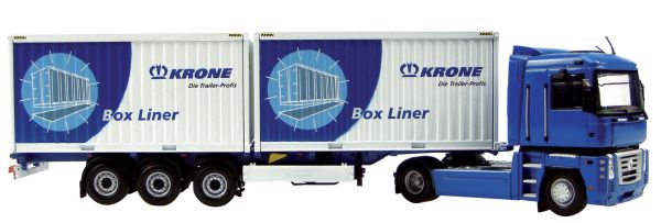 UH5634 - RENAULT Magnum AE500 4x2 Avec remorque porte container 3 Essieux et container 2x20 pieds 