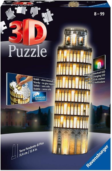 RAV125159 - Puzzle 3D 216 Pièces Tour de Pise illuminée - 1