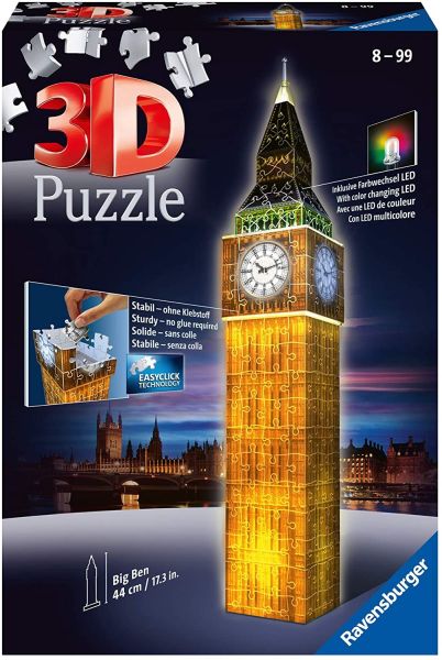 RAV125883 - Puzzle 3D 216 Pièces Big Ben illuminé - 1