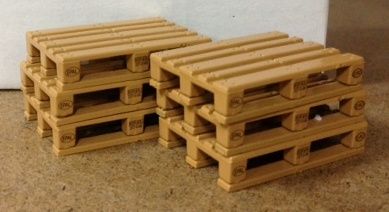 BEC008 - Lot de 25 Palettes Europe en Miniature 3.7 cm x 2.5 cm x 0.7 cm - 1