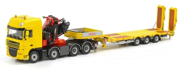 WSI04-1093 - DAF XF105 SSC 8x4 Avec grue FASSI F1300XP et Remorque porte Engins 3 Essieux - 1
