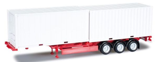 HER076494 - Remorque Porte Containers 40 pieds Avec 2 Containers 20 Pieds 
