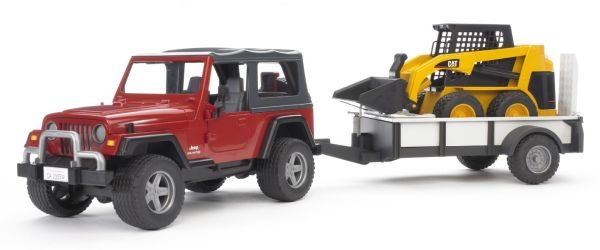 BRU2924 - JEEP WRANGLER avec remorque et mini chargeur Ech:1/16 - 1