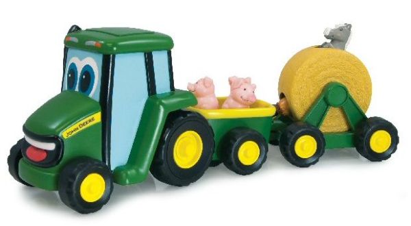 BRI35089 - JOHN DEERE JOHNNY et 2 Remorques Ech:1/16 - 1