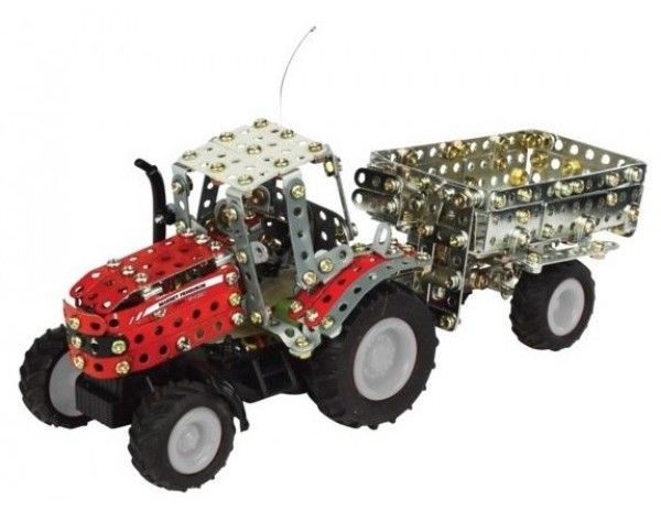 TRO09540 - MASSEY 7600 Avec remorque 554 Piéces Ech:1/64 - 1