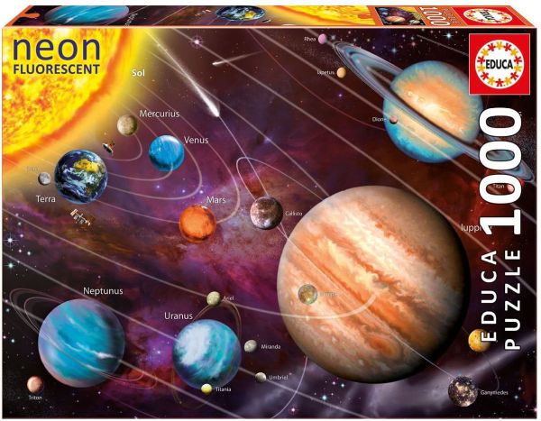 EDU14461 - Puzzle 1000 Pièces Notre système solaire Fluorescent - 1