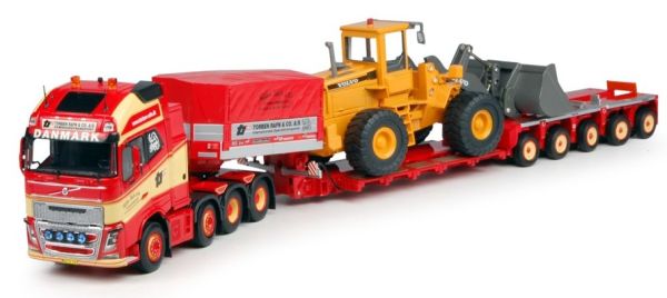 TEK64882 - VOLVO FH04 6x4 Avec Remorque porte engins 5 Essieux et chargeur VOLVO 150 - 1