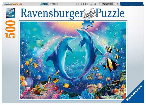 RAV148110 - Puzzle 500 Pièces La danse des dauphins - 1