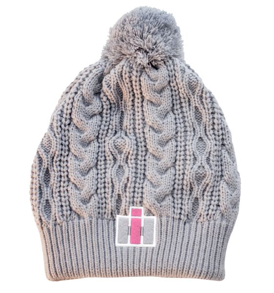 BON14IHK024 - Bonnet IH Gris avec pompon - 1