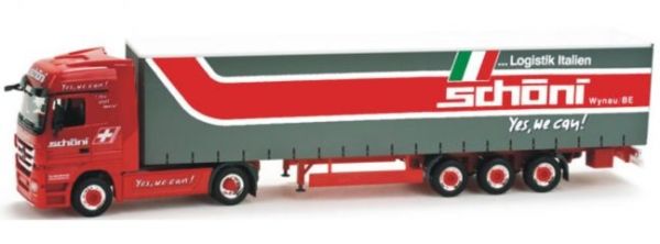 HER158930 - MERCEDES Actros LH MP3 avec remorque bâchée SCHONI - 1