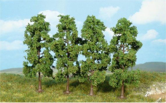 HEK1976 - Lot de 4 arbres à feuilles vert foncé 11 cm - 1