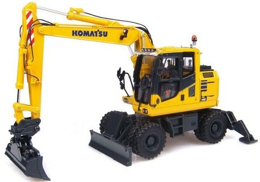 UH8083 - Pelle sur pneu KOMATSU PW148 avec 2 Godets - 1