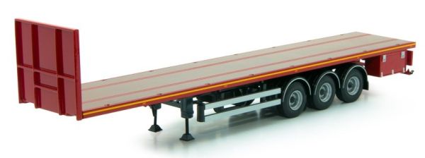 TEK62715 - Remorque plateau 3 essieux rouge - 1