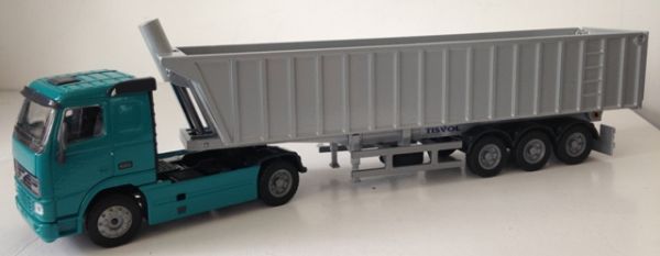 JOA351 - VOLVO FH 12 Bleu Turquoise avec Benne Alu - 1