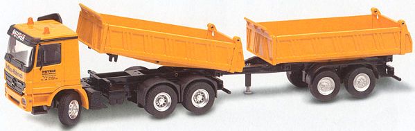 CON40149 - MERCEDES Actros 6x4 Tri-benne Avec Remorque 2 Essieux Tri-benne 