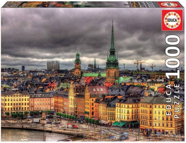 EDU17664 - Puzzle 1000 Pièces Vue de Stockholm en Suède - 1