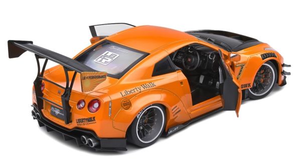 Miniature NISSAN GTR 35 LB WORK Type 2 Orange métallique SOLIDO