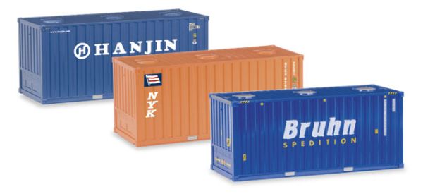 HER076661 - Lot de 3 Container 20 pieds Ech:1/87 - 1