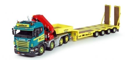 TEK65157 - SCANIA R09 8x4 Lowline avec Grue HIAB et porte engins 4 Essieux 