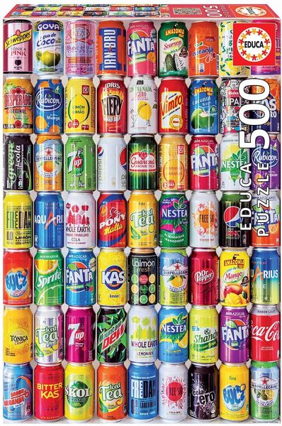 EDU18447 - Puzzle 500 Pièces Canettes de soda - 1